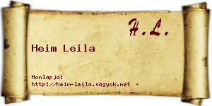 Heim Leila névjegykártya
